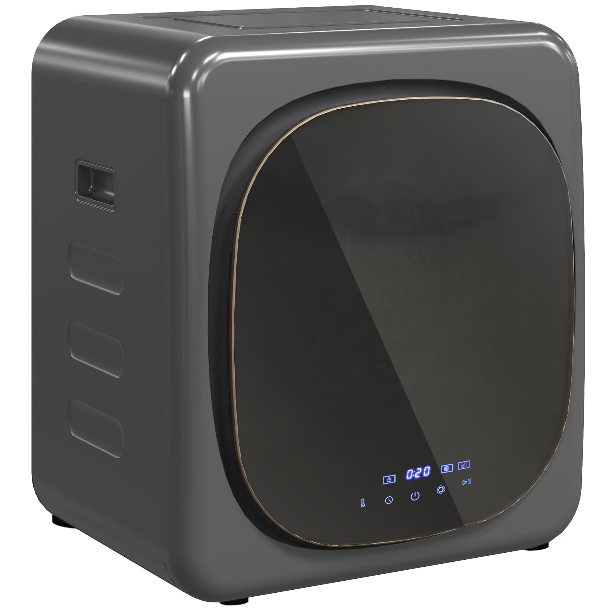 HOMCOM Uscător de rufe cu dezinfecție UV, design compact, capacitate de 4 kg, oțel inoxidabil, Gri | Aosom Romania
