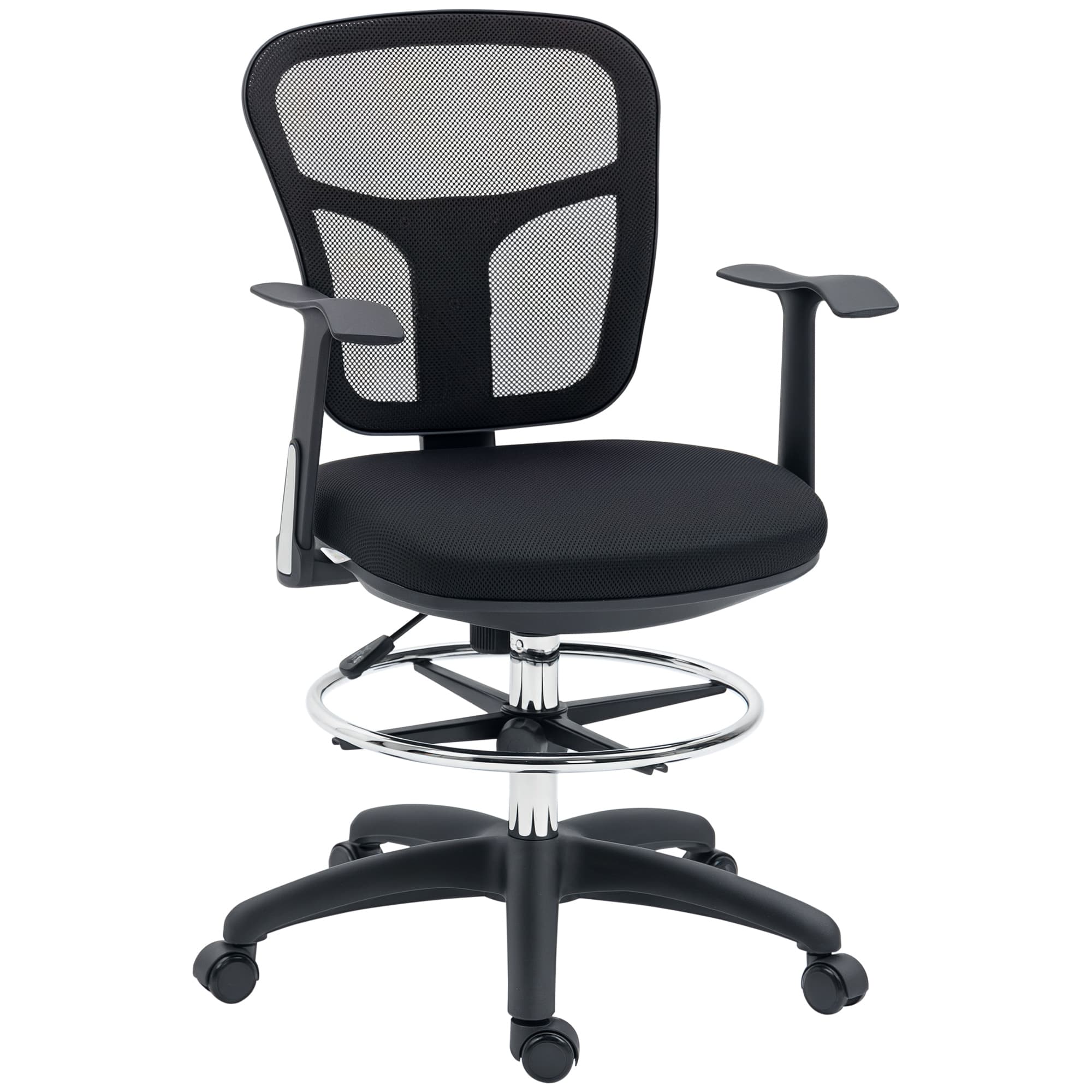 Vinsetto Fauteuil de birou scaun din plasă scaun de birou cu șezut înalt reglabil cu suport de picioare rotativ la 360 ° | Aosom Romania