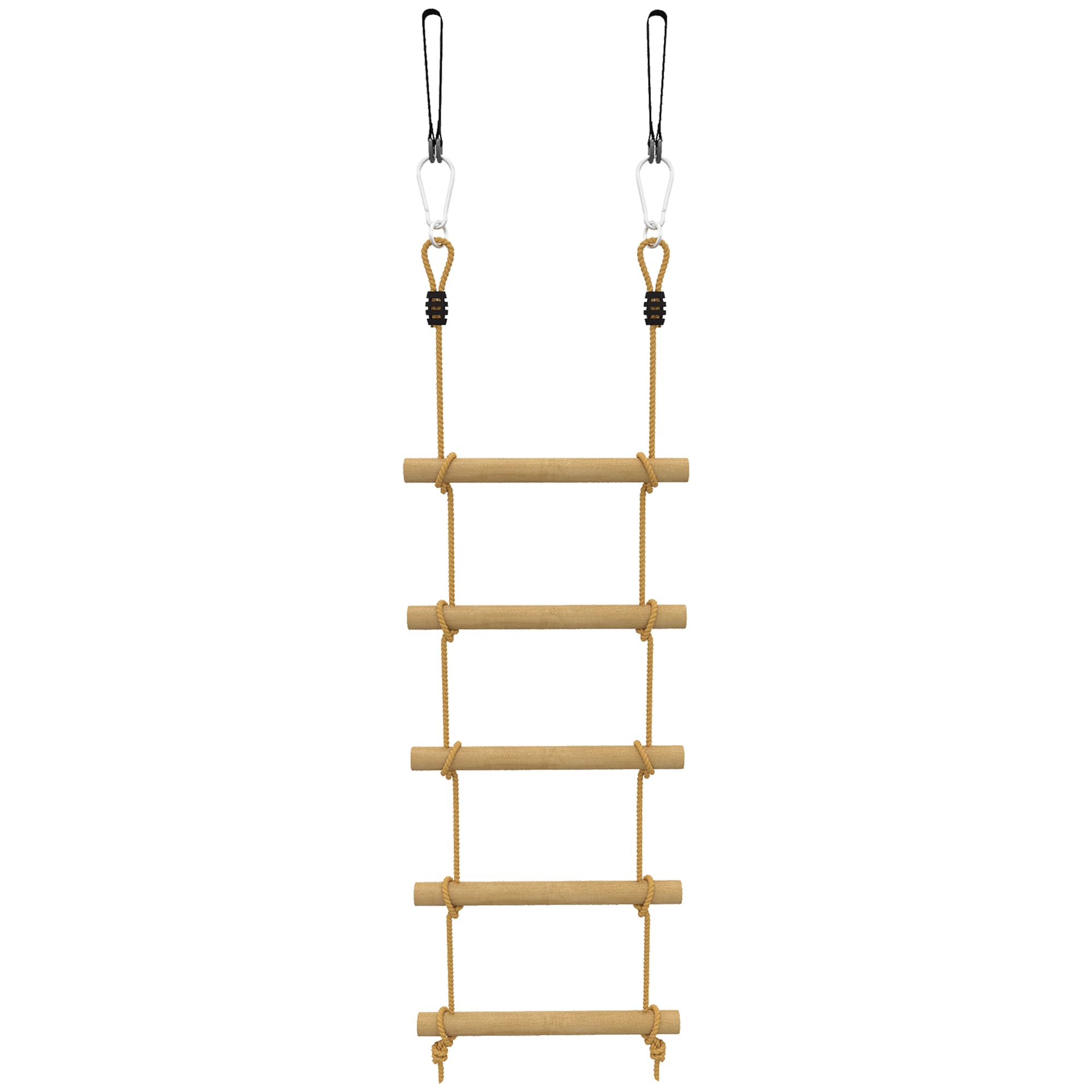 AIYAPLAY Scară de Frânghie 1,8m, Accesorii pentru Leagăne, Frânghie pentru Parc de Joacă Exterior, Cățărare cu 5 Trepte pentru Copii cu 2