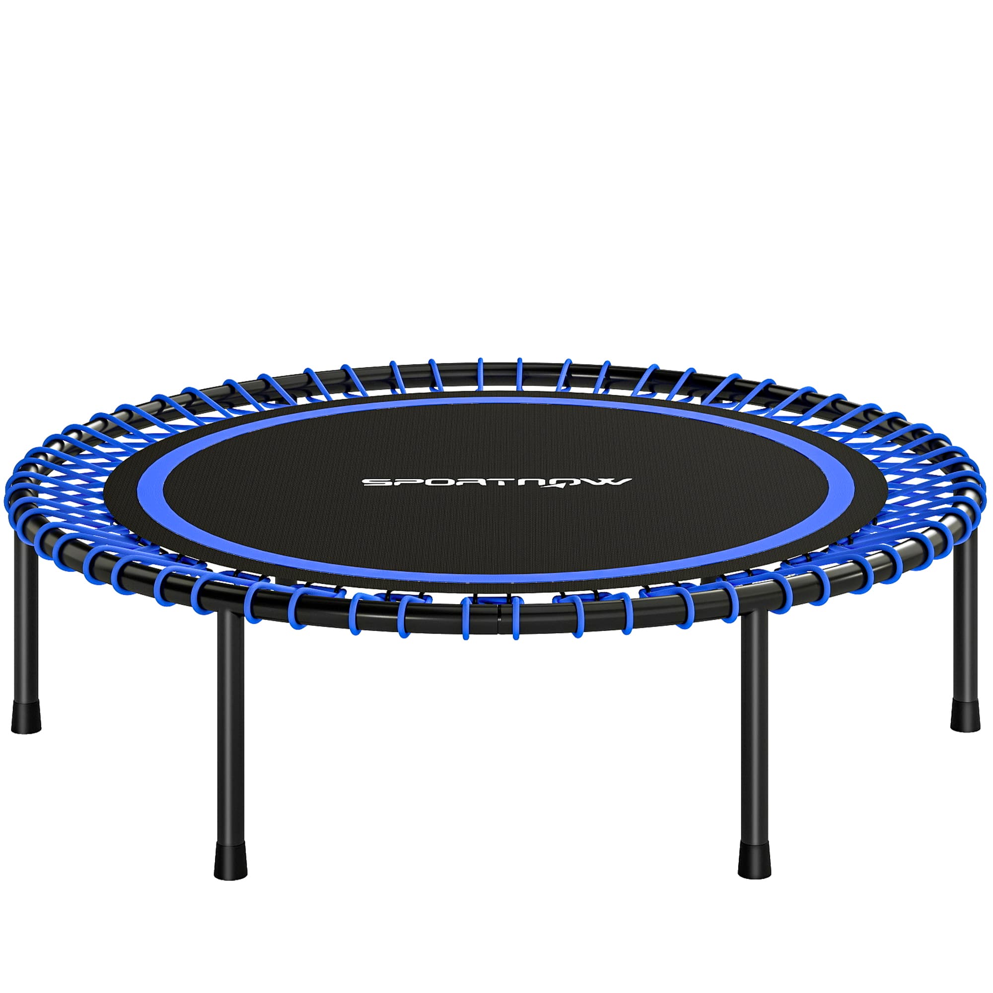 SPORTNOW Trambulină Elastică Fitness cu 36 de Corzi din Oțel și PP, Ø114x31 cm, Albastru | Aosom Romania