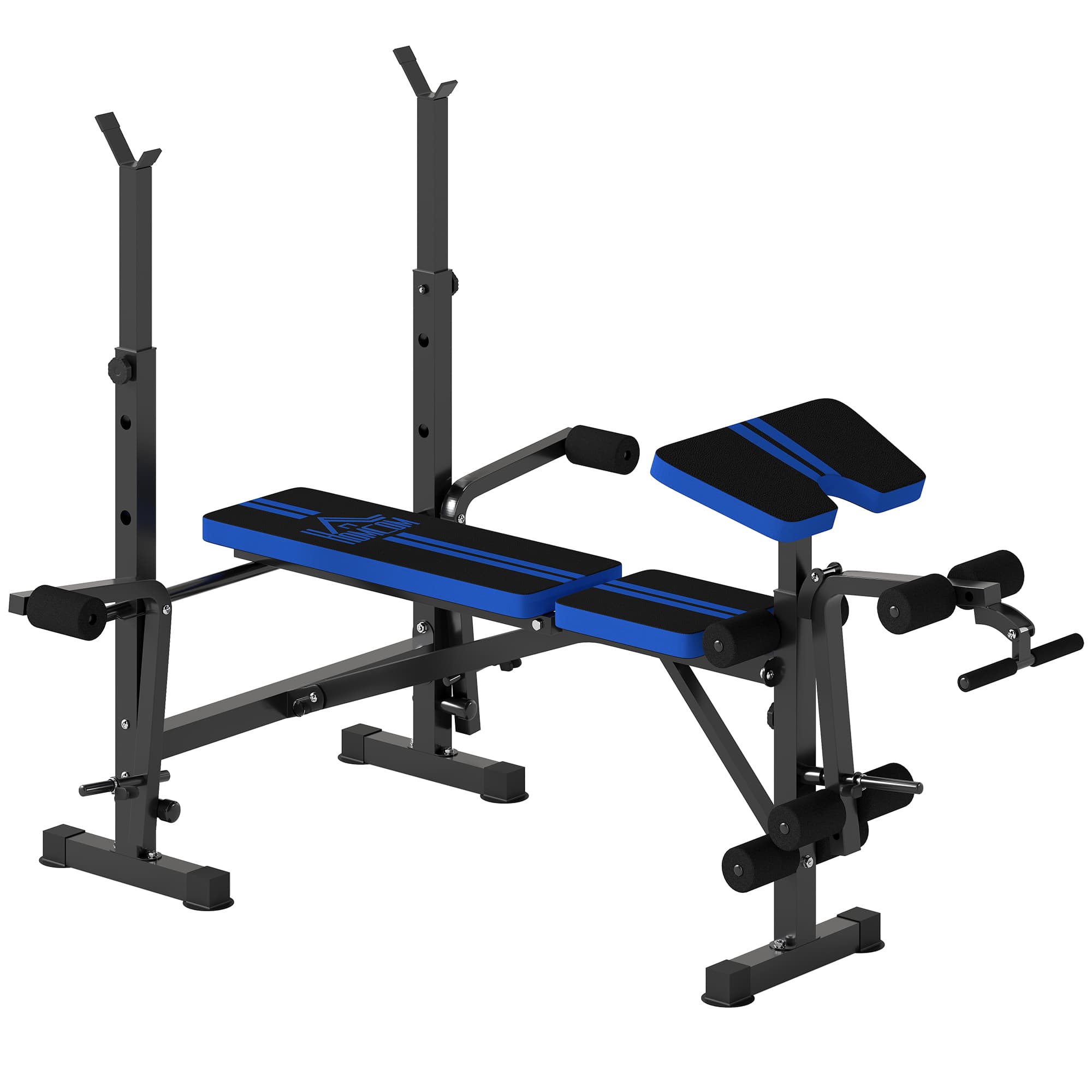 HOMCOM Bancă Multifuncțională Reglabilă cu Suport pentru Bară, Bancă de Greutăți din Oțel și Plastic, 175x139x127 cm, Negru | Aosom Romania