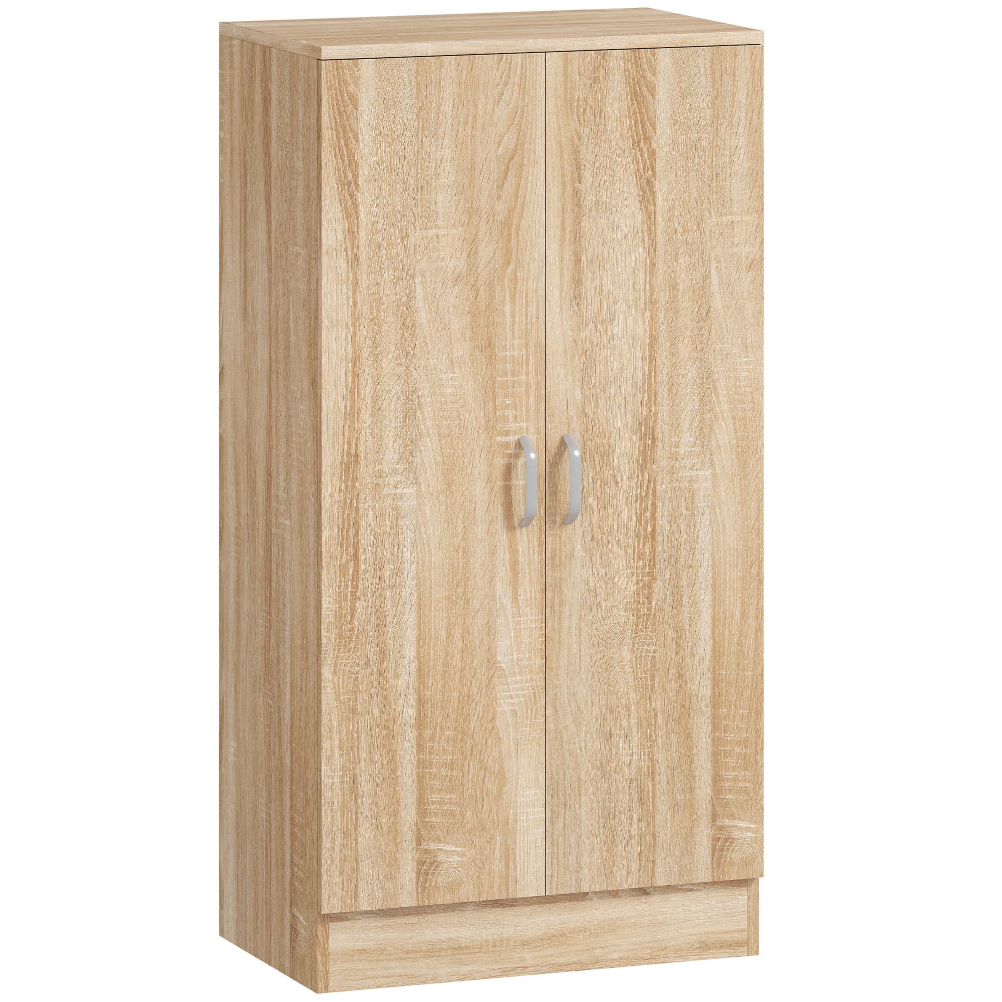 HOMCOM Dulap pantofi cu 2 uși, 6 rafturi reglabile, balamale soft-close pentru 14 perechi, lemn natural | Aosom Romania