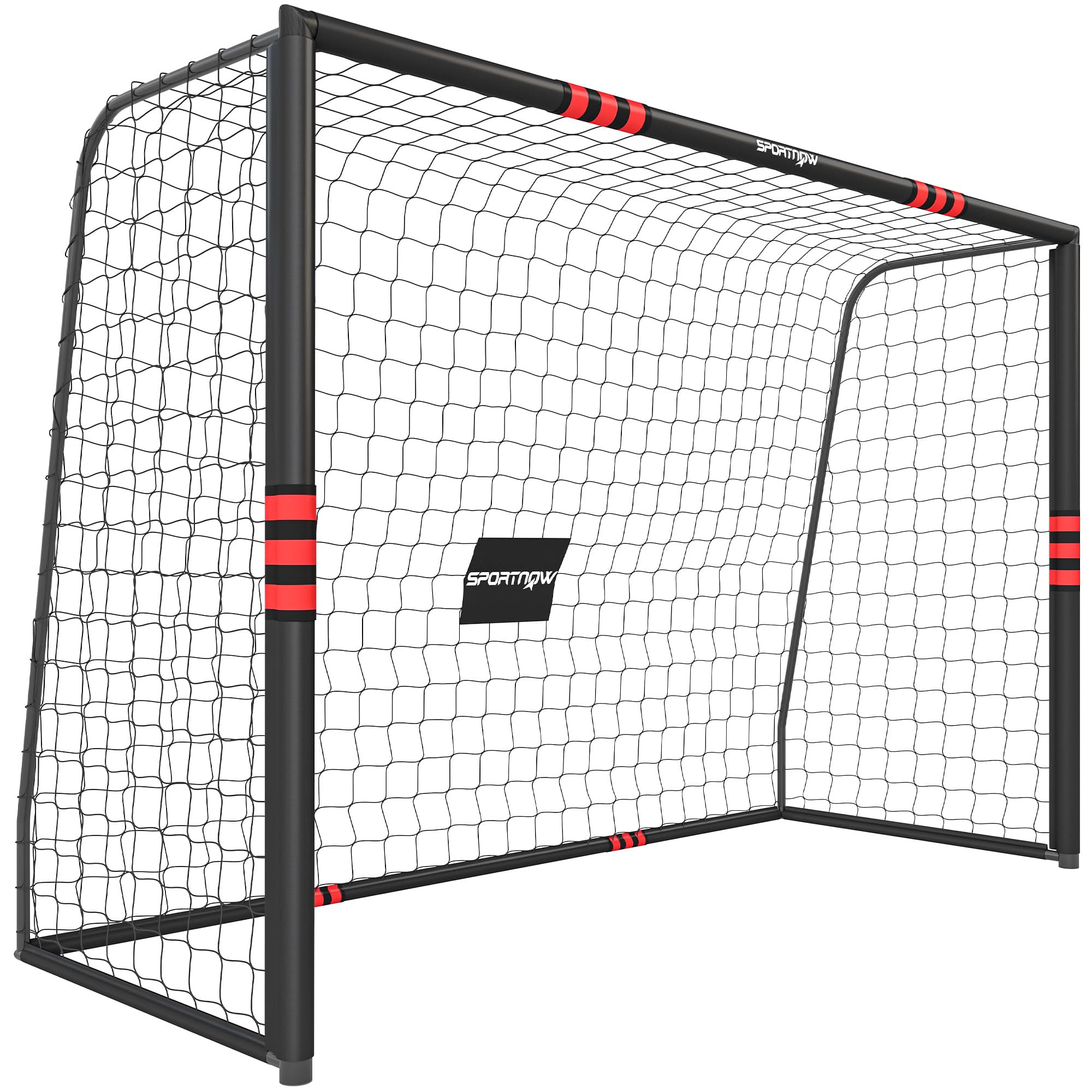 SPORTNOW Poartă de fotbal pentru grădină 300 x 200 cm Poartă outdoor robustă cu plasă, căptușeală, ancore pentru sol, strat anti-rugină |