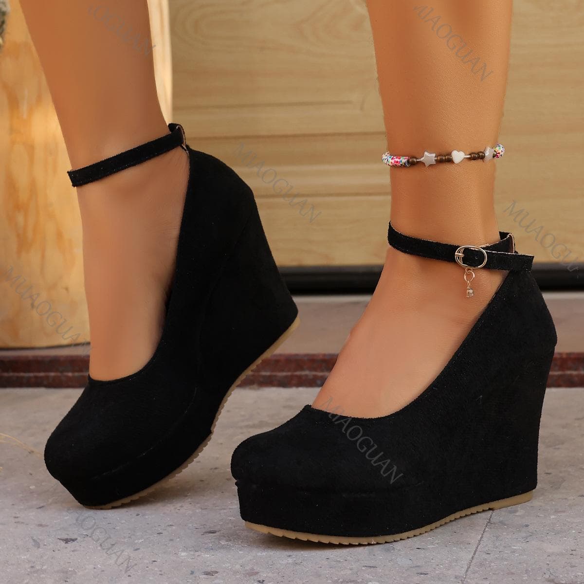 2026 Primăvară Toamnă Pantofi cu Toc Pană Noi Pantofi cu Platformă Rotundă Șuede Casual Femei Tocuri Înalte 10cm Pantofi Simpli Uni cm bej