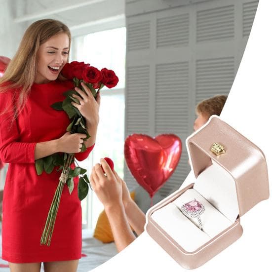 Cutie rezistentă la zgârieturi, moale, dimensiune compactă, portabil, bijuterii, inel, căptușit cu catifea, cercei, inel, bijuterii