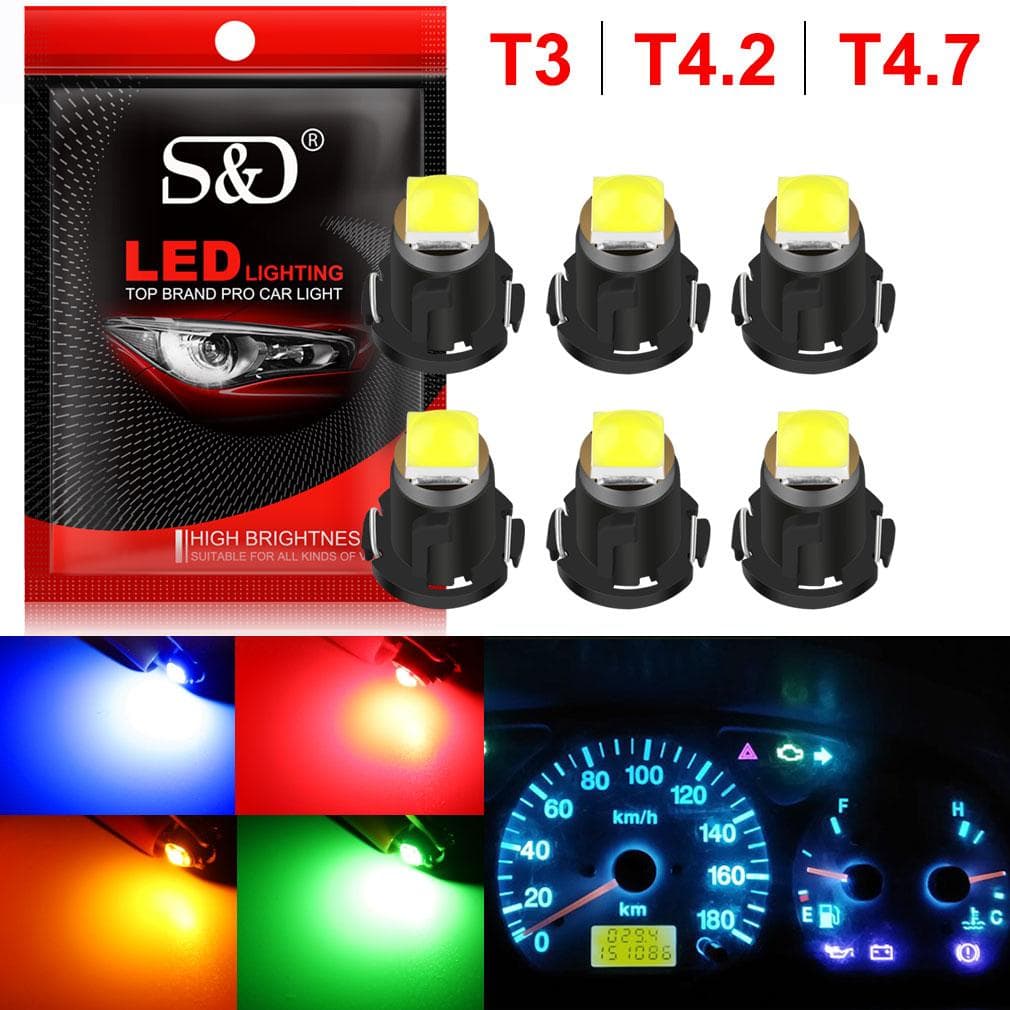 6 buc T3 LED T4.2 T4.7 Becuri LED Canbus 3030SMD Indicator pentru lumini interioare mașinii panou de bord lampă instrument de încălzire 12V Auto