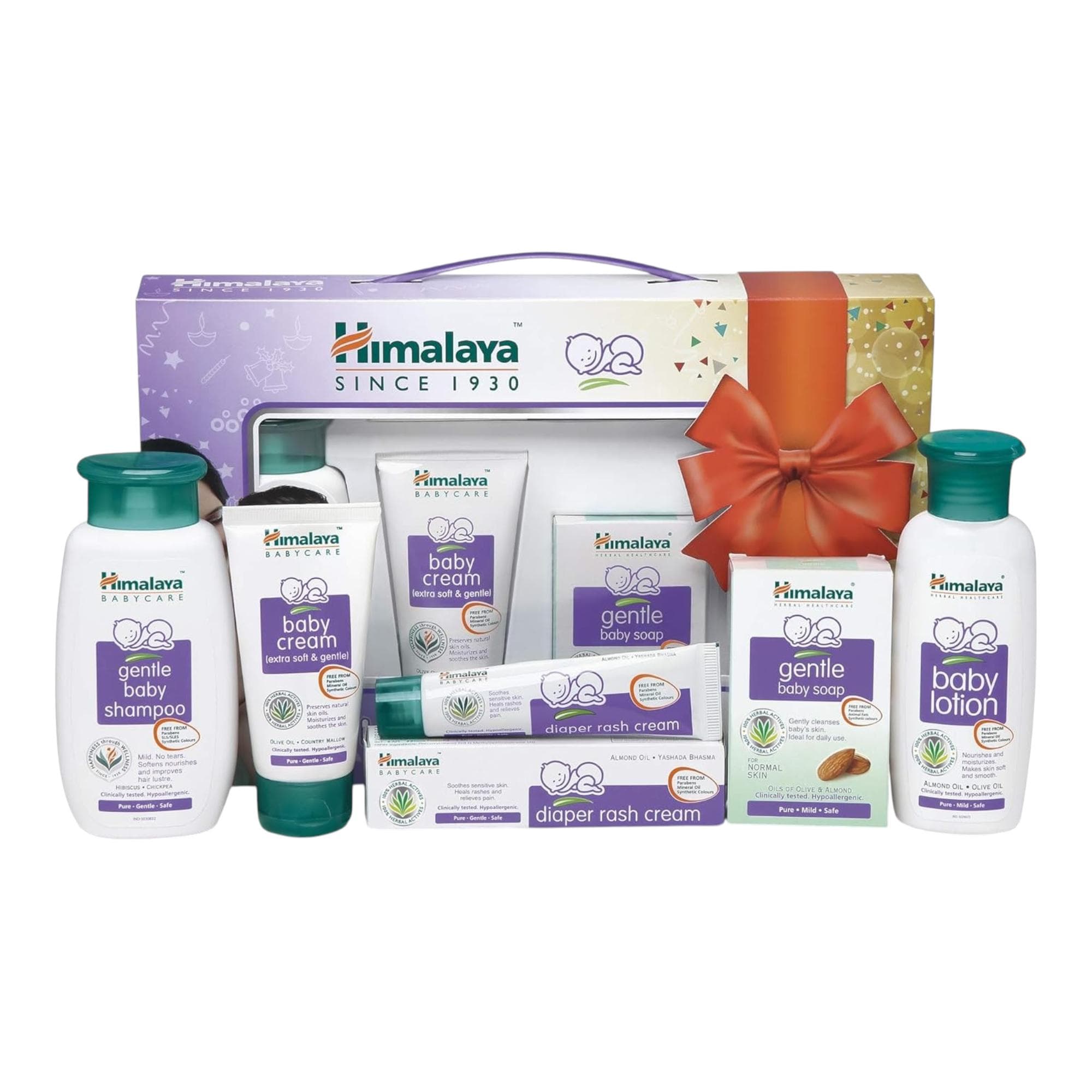 Pachet cadou Himalaya Happy Baby 5 în 1 Săpun Șampon Loțiune Cremă pentru iritații de scutec Cremă pentru bebeluși