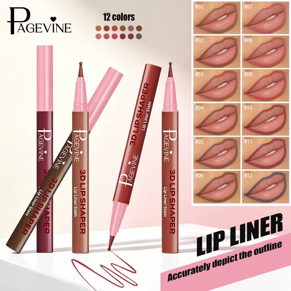 PAGE VINE Round Tip Lip Liner Natural Pigmented Long Lasting Smooth