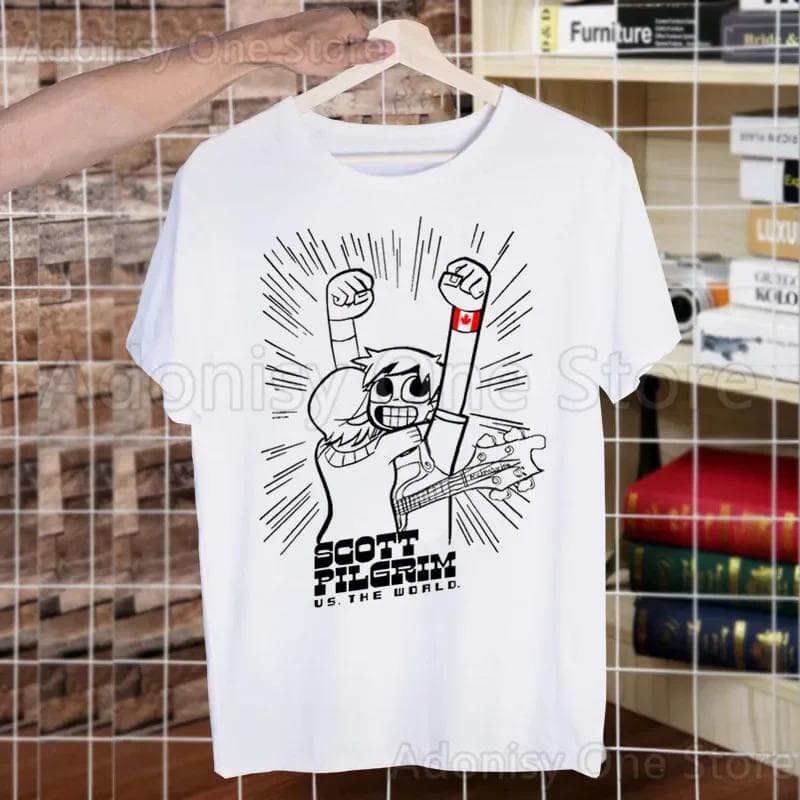 Tricou Casual cu Imprimeu pentru Bărbați Scott Pilgrim Tricou la Modă cu Mânecă Scurtă Cămașă pentru Bărbați Tricou cm