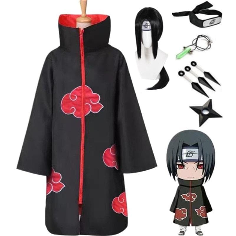 Naruto Organizația Akatsuki Robă Nor Roșu Palton Uchiha Itachi Cosplay Pelerină Organizația Șoimului Set Anime Cosplay cm