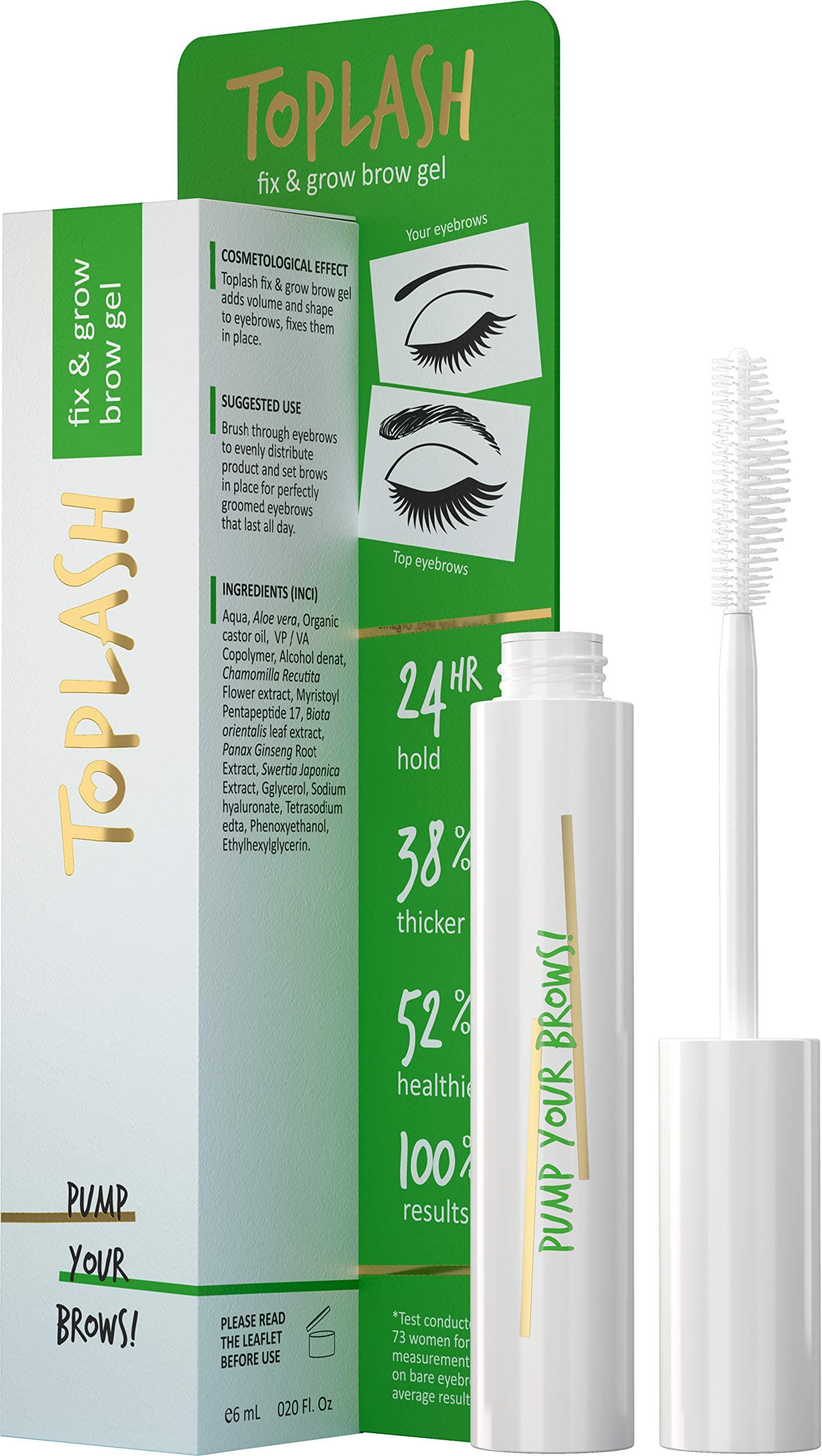 Toplash Gel pentru sprâncene Fix & Grow verde