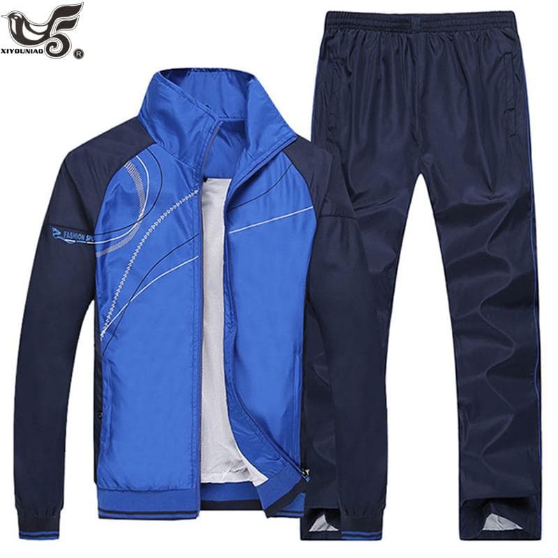 Set de trening pentru bărbați, costum sport, costum casual, mărimea L-5XL cm albastru
