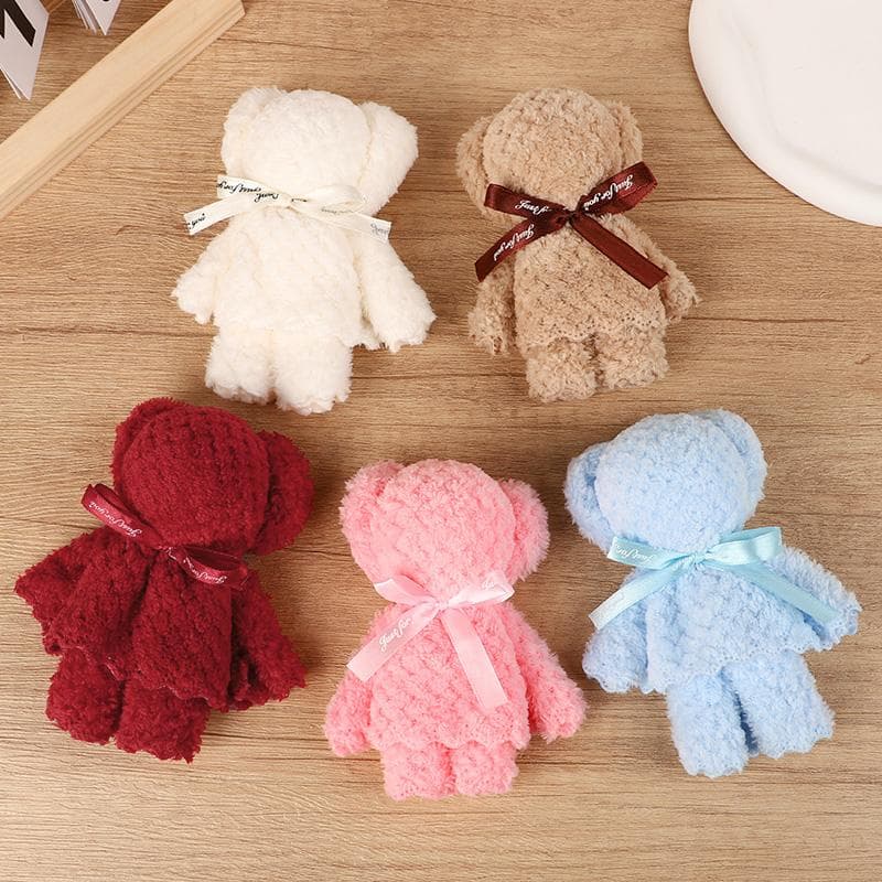 1-20Pcs Coralsilk Bear Towel Gift for Wedding Valentine's Day Baby Shower Kids Birthday Party Favors Christmas Easter Decoration cm albastru