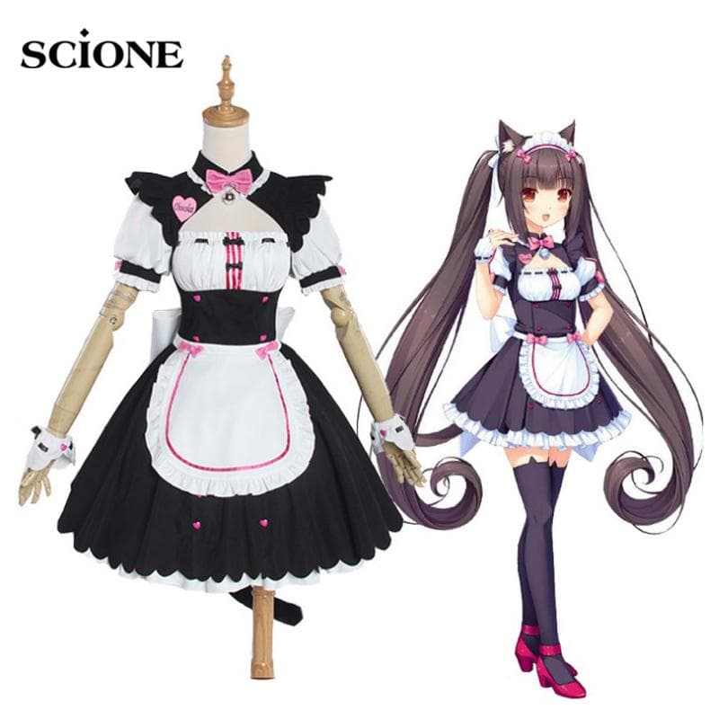 Seturi de 10 bucăți pentru petrecere Chocola NEKOPARA Cosplay Chocolahalloween Vanilie rochie de servitoare Costum Cat Neko Girl NEKOPARA Cosplay