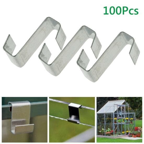 100 buc. Clipuri de suprapunere pentru sticlă de seră pentru geamuri metalice de tip Z Instrument de fixare argintiu