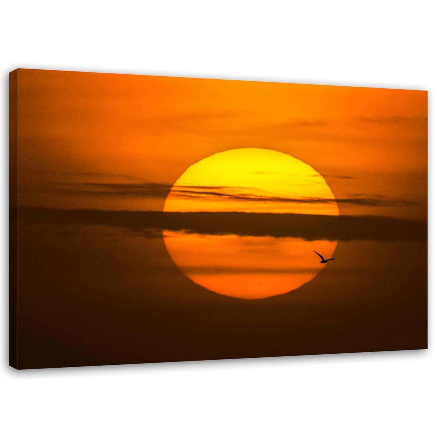 Imprimare canvas, Peisaj cu apus portocaliu