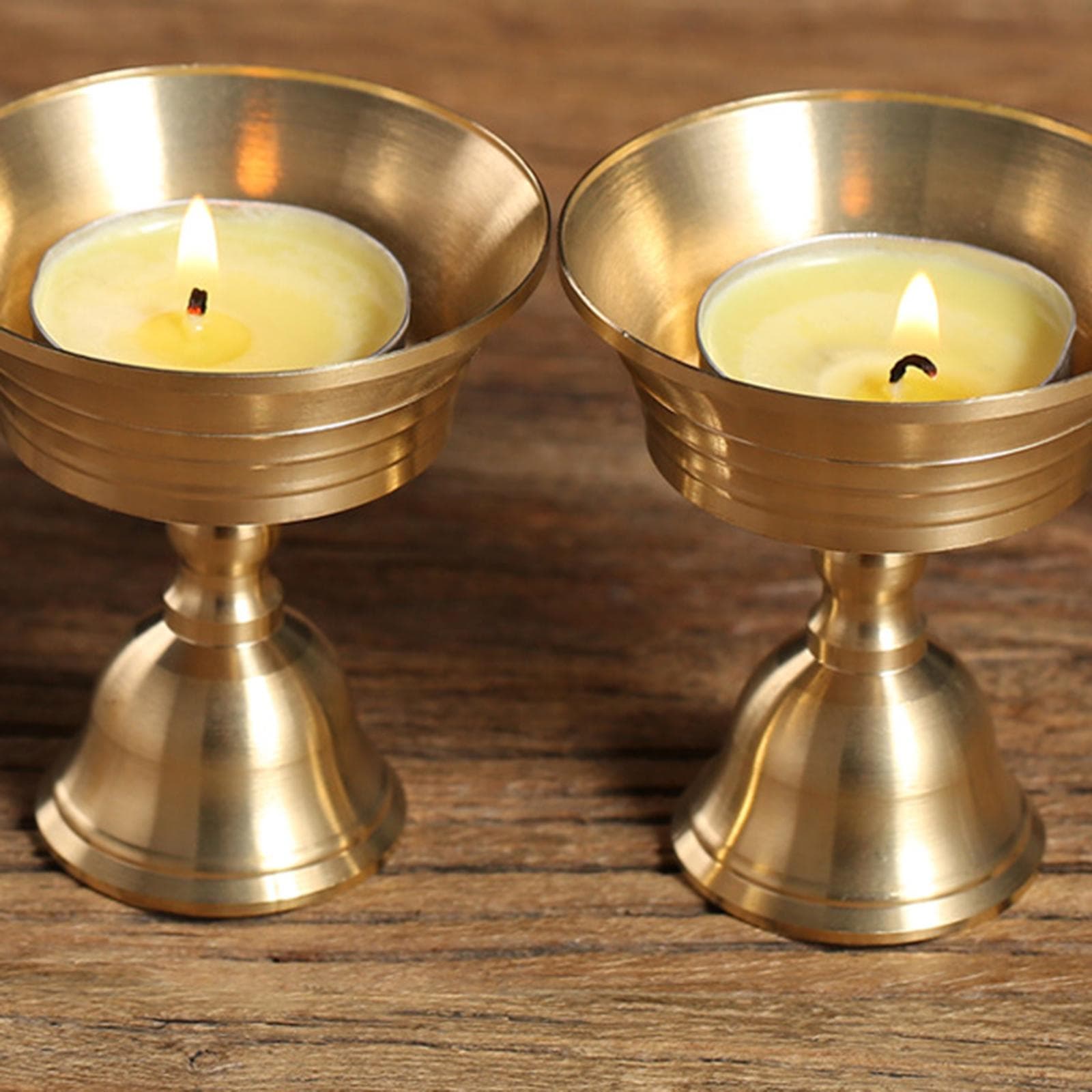 Suport Lampă cu Unt Cupă din Alamă Vintage Suport Lumânare Pastilă Suport Lampă cu Ulei Tibetan Articole Altar Budist Decorațiuni Sfeșnic