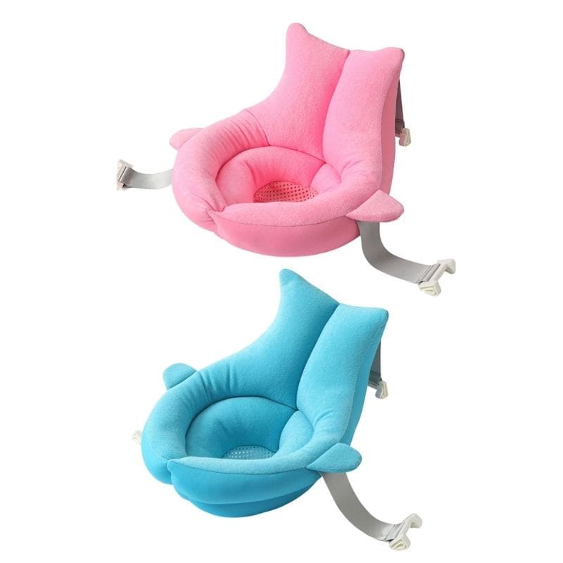 Baby Bathing Float Cushion Pad Bathtub Seat Support Mat Bath Pad Bath Seat Net Bathtub Support Mat for Kid 0-7 Year cm albastru