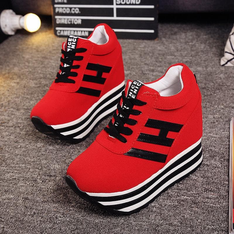 Pantofi sport pentru femei, pantofi de alergare, pantofi cu platformă groasă, pantofi sport la modă cm alb