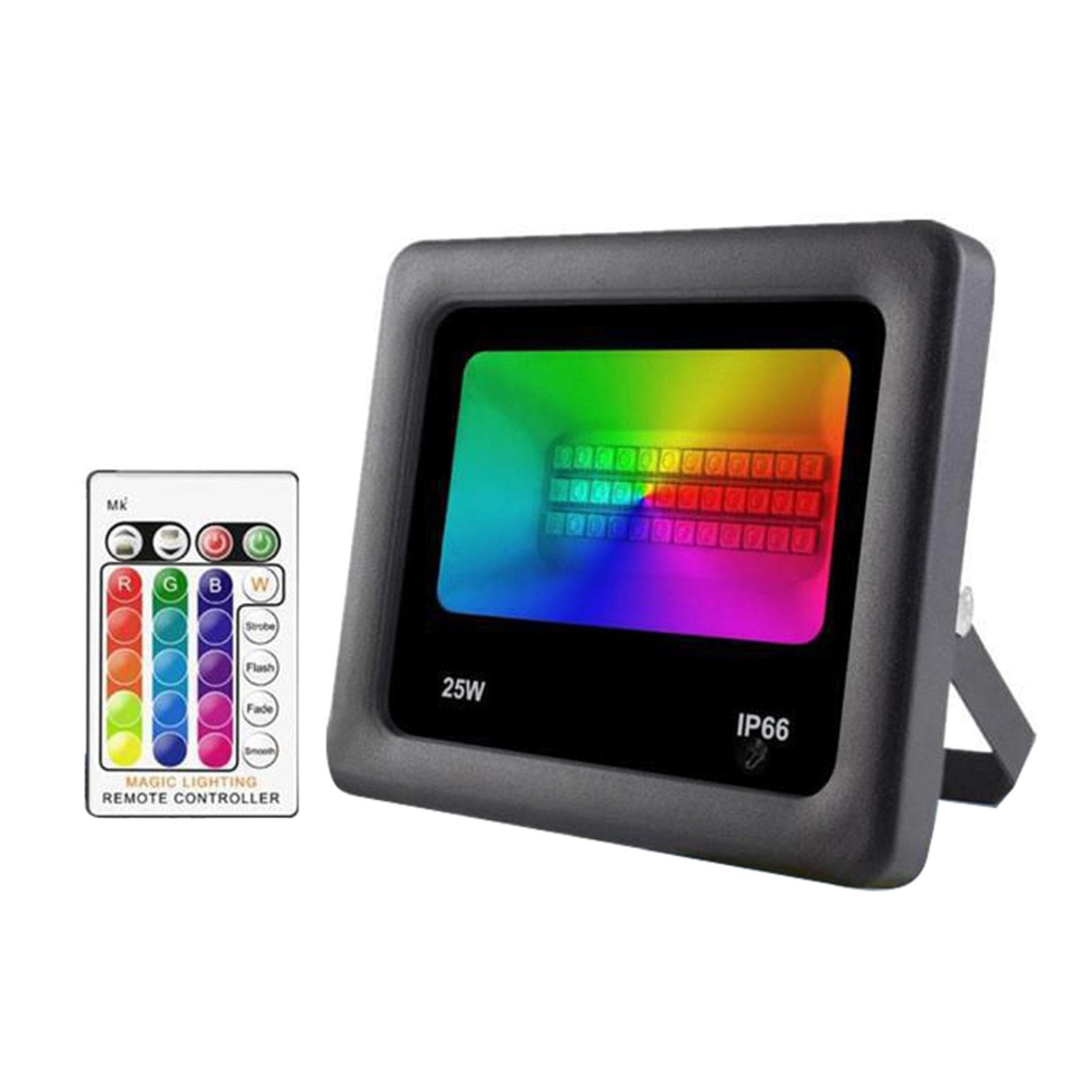 Proiector de exterior 25W RGB IP66 rezistent la apă cu telecomandă pentru ziua de nuntă negru