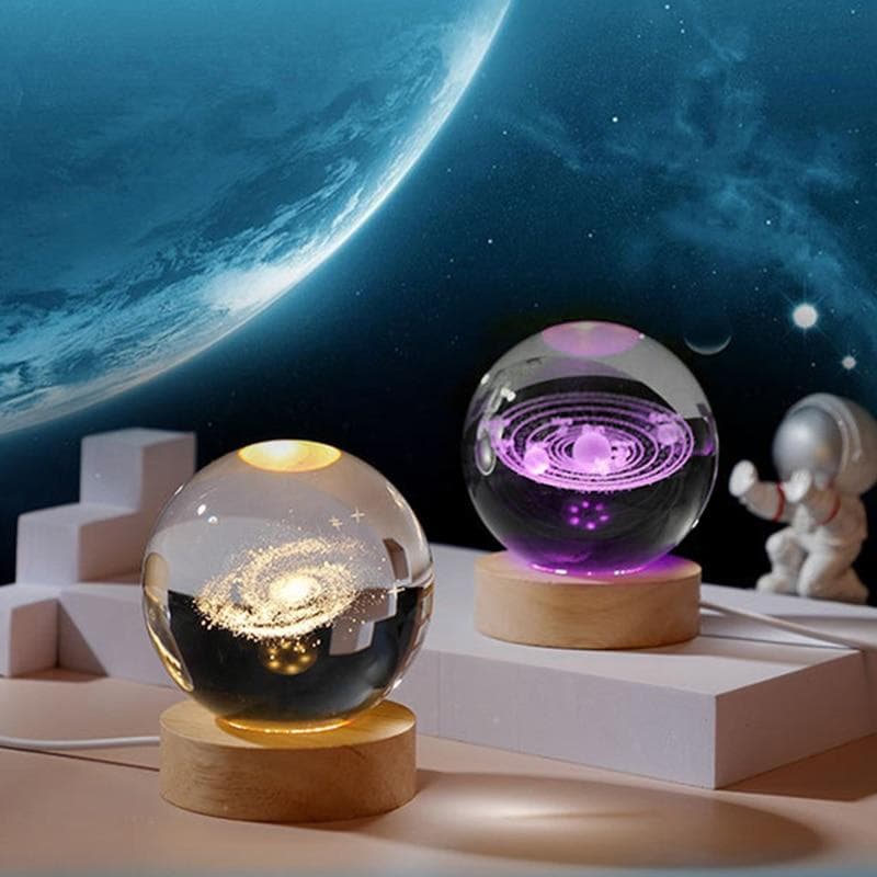 Minge de cristal 3D Planetă de cristal gravată cu laser Glob Sistem solar Cadou de astronomie Cadou de zi de naștere Sferă de sticlă Decor pentru