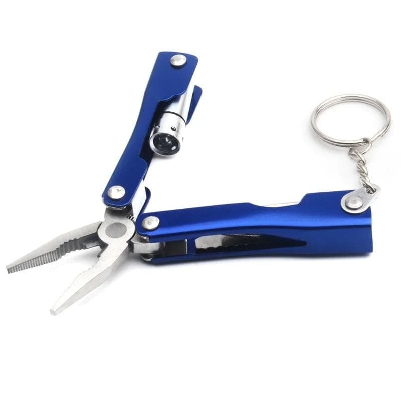 Clește multifuncțional din oțel inoxidabil 3CR13, funcții 9 în 1, unelte multifuncționale din aliaj de aluminiu, mini clește LED pentru