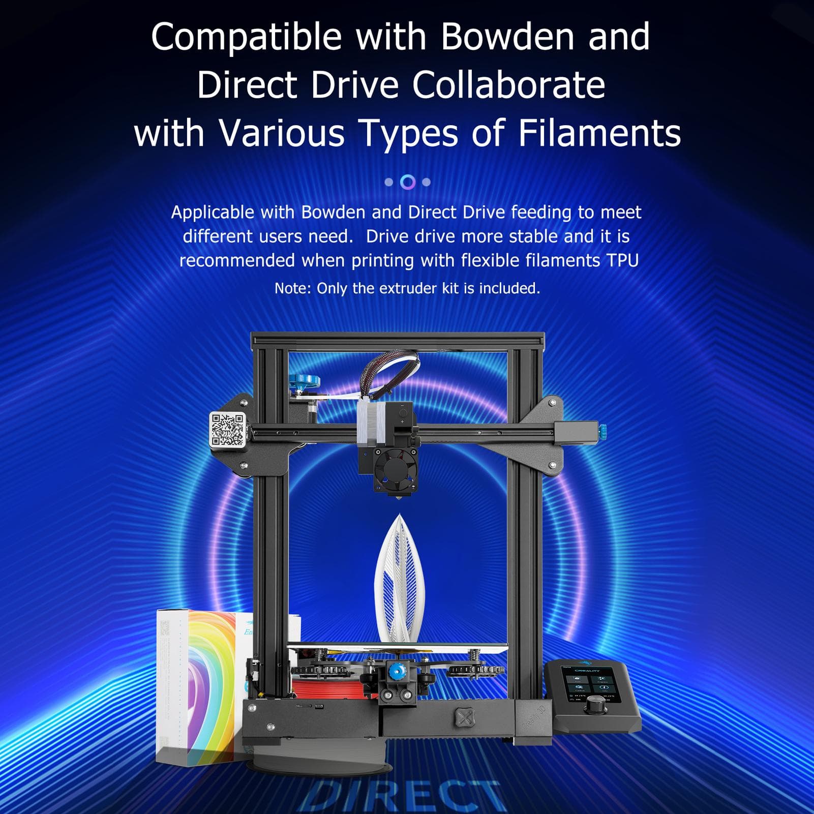 Kit Extruder Creality Accesoriu Imprimantă 3D Suport Bowden și Direct Drive cu Flexibil