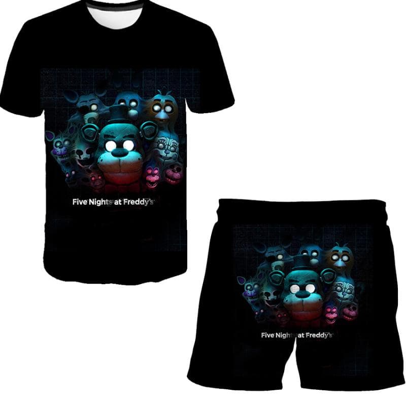 Summer Five Night At Freddy Costume de îmbrăcăminte Imprimare 3D Cadouri de petrecere de aniversare Seturi de haine Băieți Fete FNAF Desene