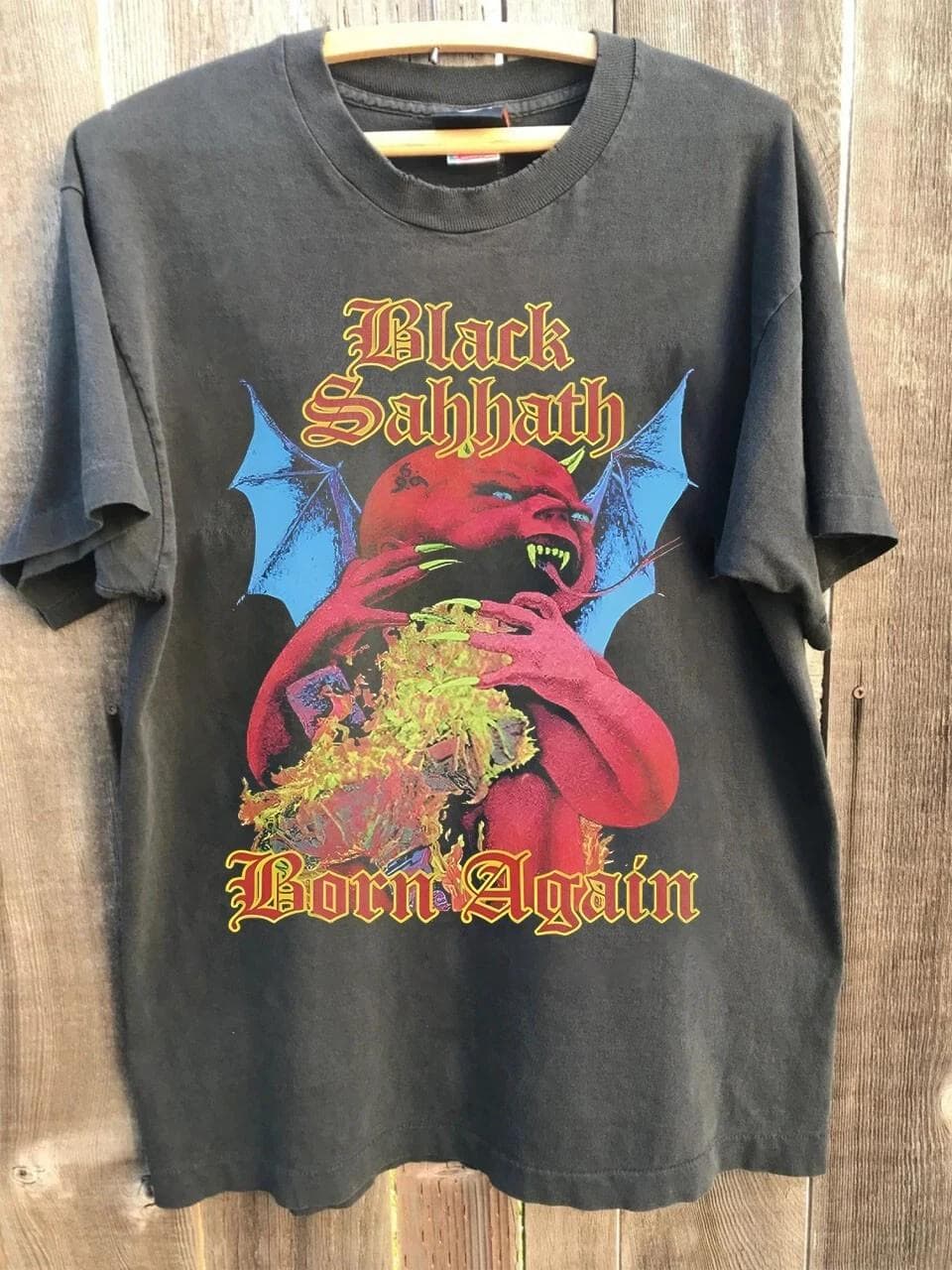 Tricou Bandă Black Sabbath, Black Sabbath Born Again Bumbac Unisex Bărbați Femei Tricou cu Mânecă Scurtă Bărbați Femei Vară cm