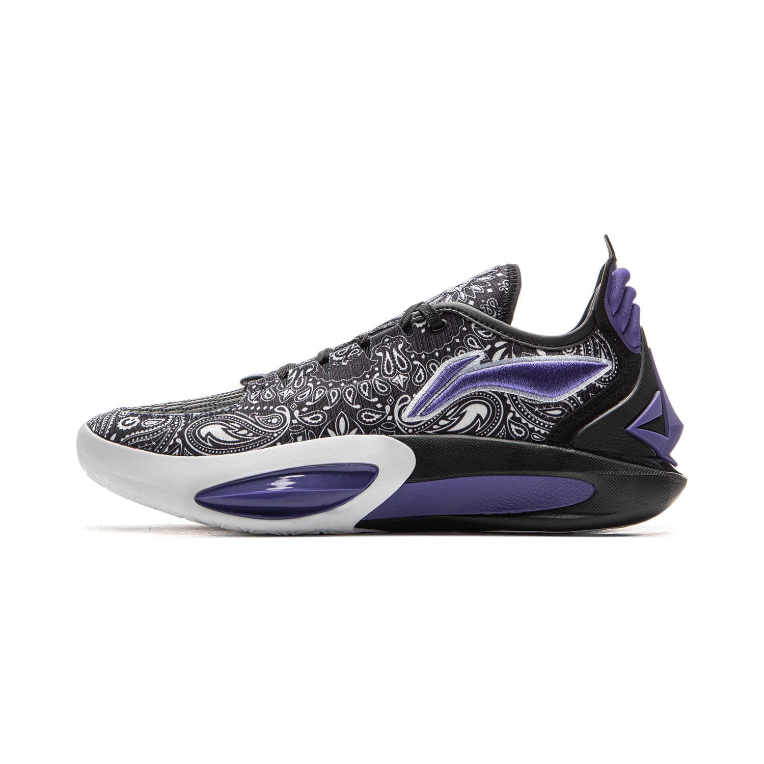 Pantofi de baschet Li Ning JB3 Coverage Anti Răsturnare Low top Placă de Carbon Bărbați Negru Alb ABAU107-36 cm