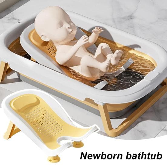 Scaun Baie Bebelus Material Fara BPA Design Pliabil Hipoalergenic Suport Baie Bebelus Dimensiune Compacta Bazin de Dus Stabil gri