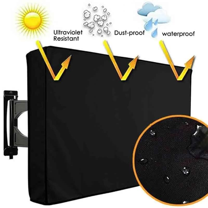 Acoperire TV Oxford Set ecran LCD Carcasă impermeabilă pentru protecție solară Decor în aer liber 600D gri