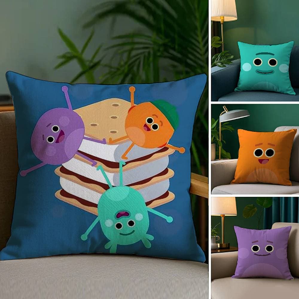 Huse de Pernă Desene Animate B-Bumble Nums HumbleS Material Plush Moale Imprimare Față-Verso Decorativă Casă Sufragerie Pernă Cadou