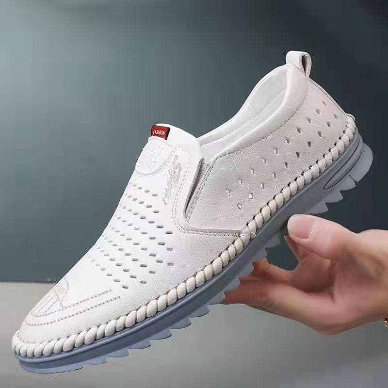 Vară, din piele moale, ocazional, pantofi din piele goală, pantofi anti-alunecare pentru bărbați, cu găuri, sandale din piele cu fundul moale,