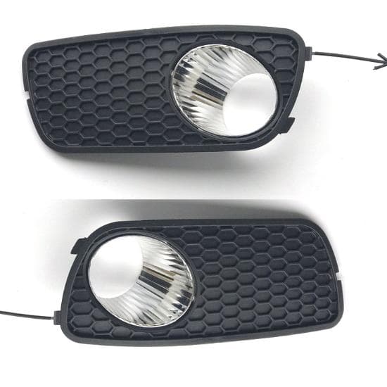 Kit cadru lumini de ceață dreapta stânga pentru Fiat Albea 2005-2013 placat cu nichel 2 buc. Culoare neagră OEM 51715992 51703147
