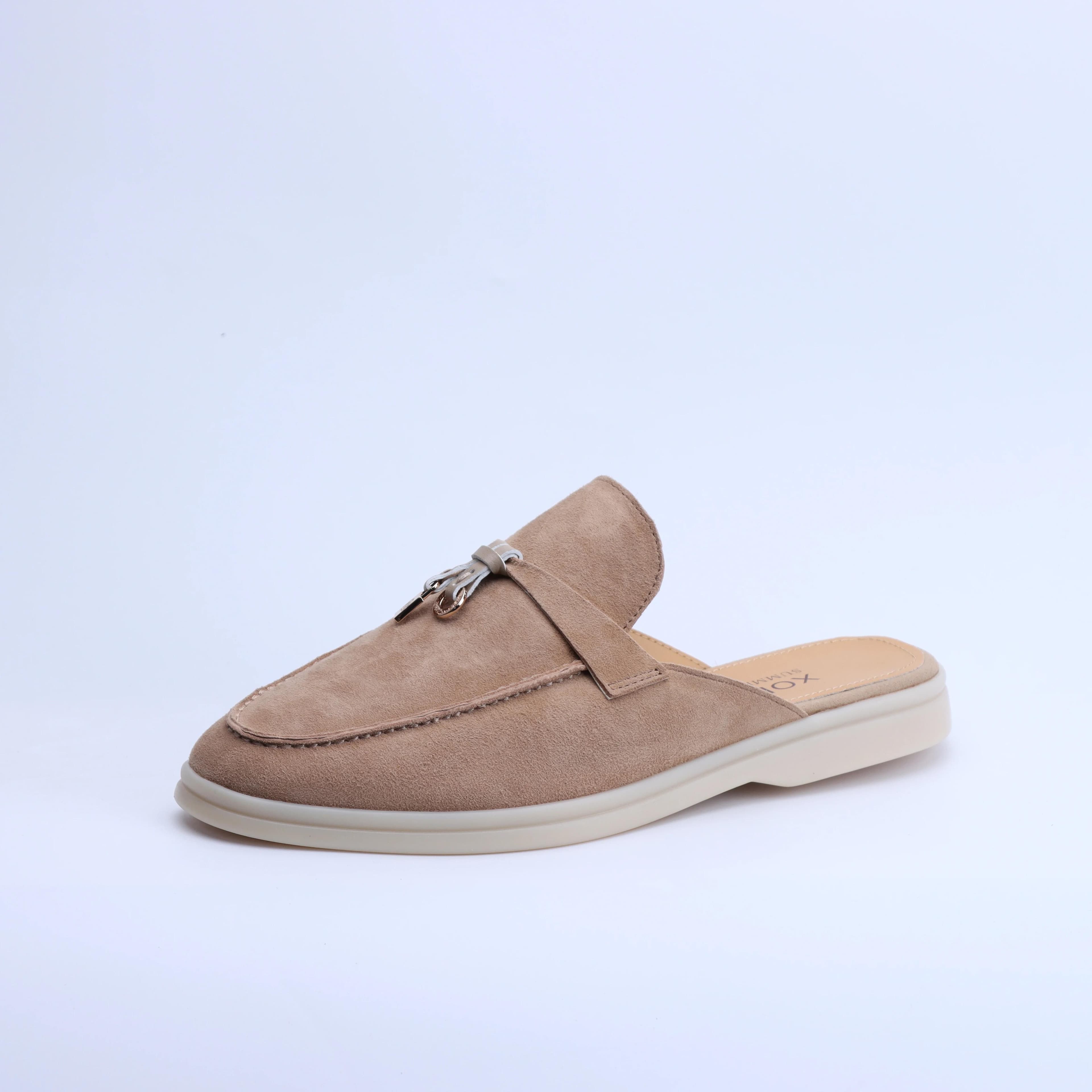 Mocasin de lux pentru femei din piele de căprioară cu ciucuri Fără logo Pantofi de casă Slip-On Pantofi cu talpă joasă Pantofi de lucru Pantofi
