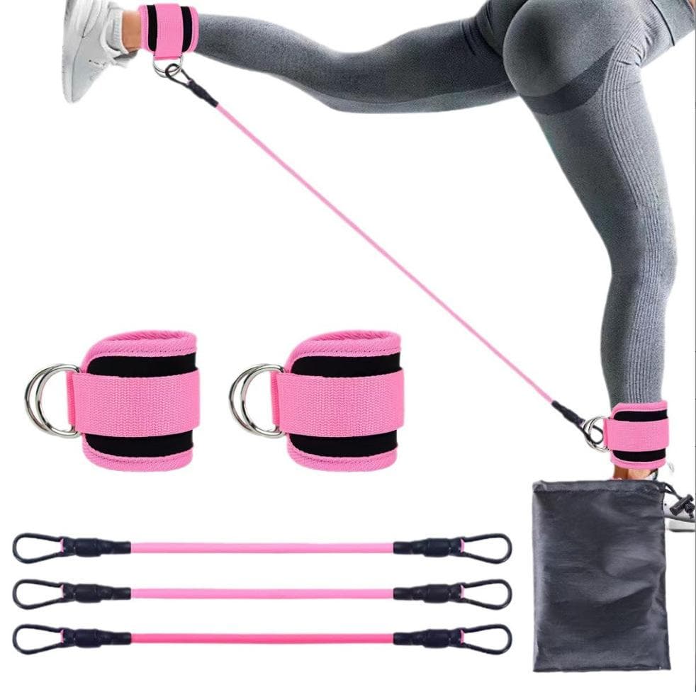 Benzi de rezistență pentru picior pradă cu cureaua pentru gleznă Antrenor de fitness pentru șolduri Exerciții cu frânghie Banda pentru