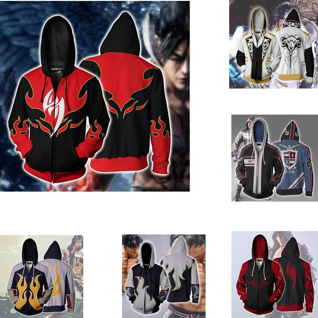 Joc de modă 3D Tekken Costum Cosplay imprimat Jachete sportive ocazionale Hanorac Hanorace cm negru