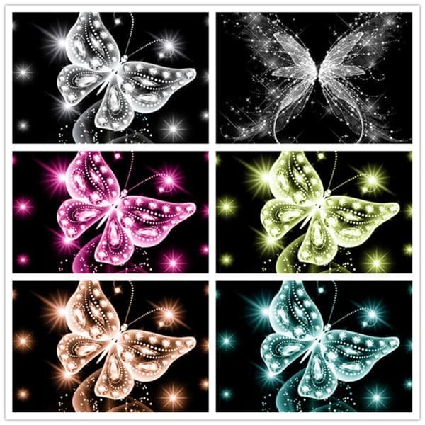 Broderie cu diamante 5D, culoare fluture, punct de cruce, pictură cu diamant, peisaj mozaic cu diamante