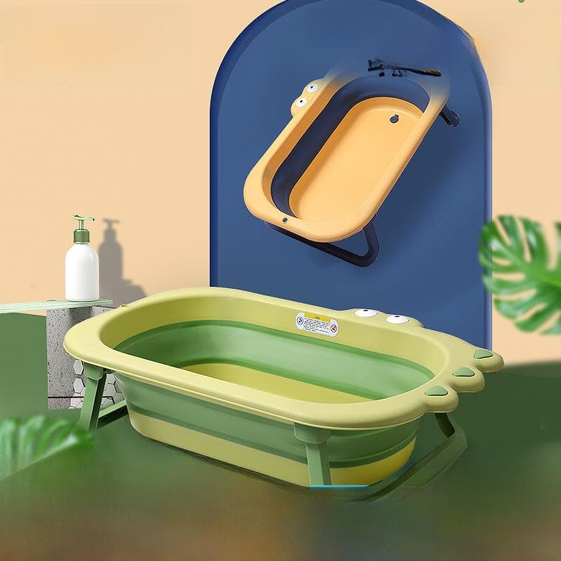 Cada de baie pliabilă cu crocodil din desene animate pentru nou-născuți - Așezați și culcați verde