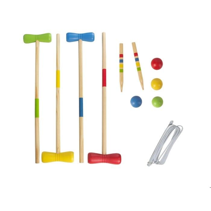 Set de Croquet din lemn 4 Jucători joc exterior gazon