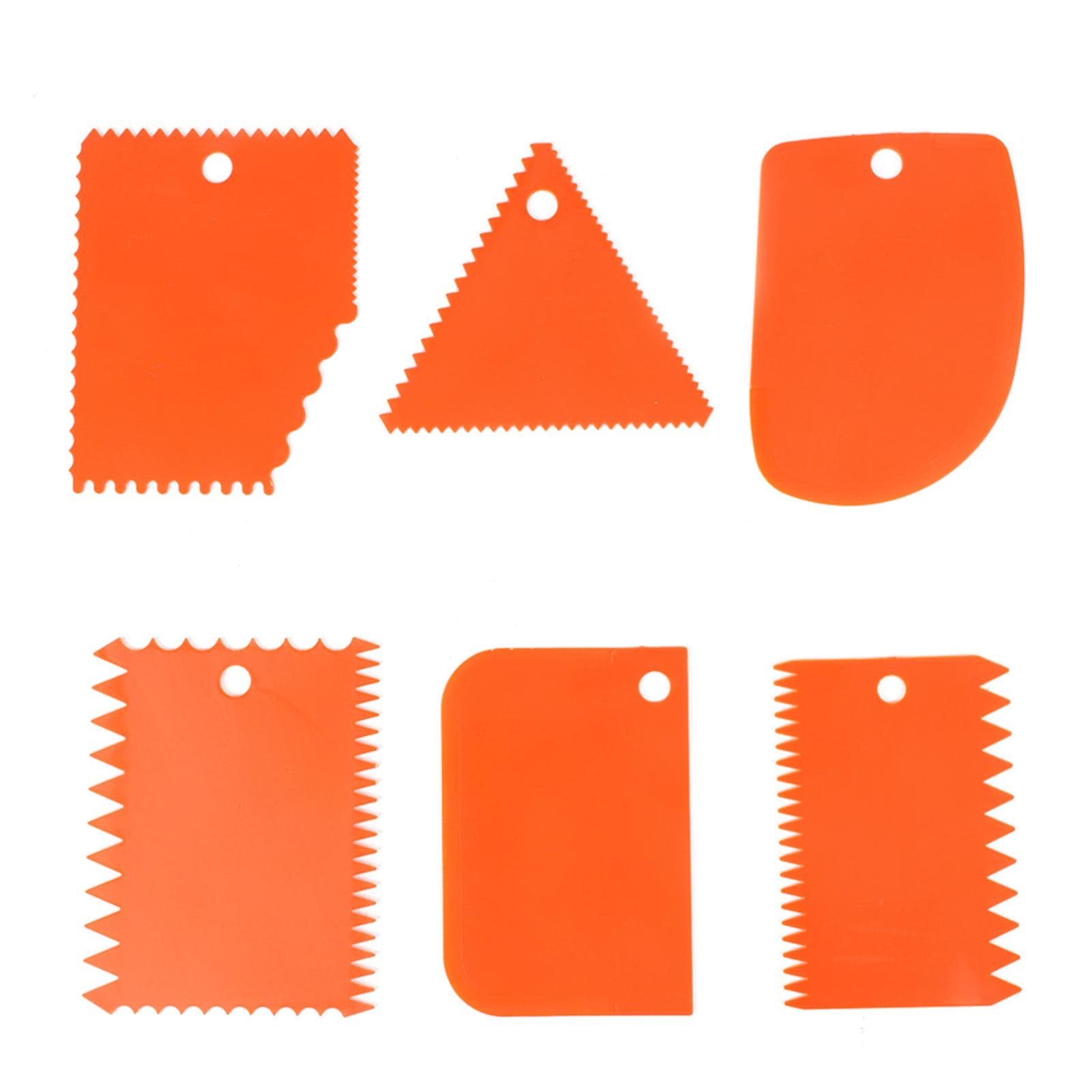 Plastic Clay Scrapers Orange Plastic Clay Scraper 6Pcs Handle Carved Soft Clay Sculpture DIY Tool Soft Clay Tool