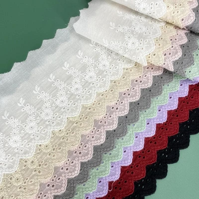 5 yarzi/lot, 11 cm lățime, broderie de crizantemă, dantelă, material din bumbac, țesătură decorativă pentru canapea negru