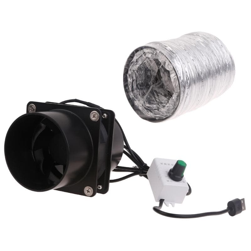 Ventilator extractor de fum compact și portabil cu conductă și tub de ventilație pentru bucătărie și baie - alimentat prin USB