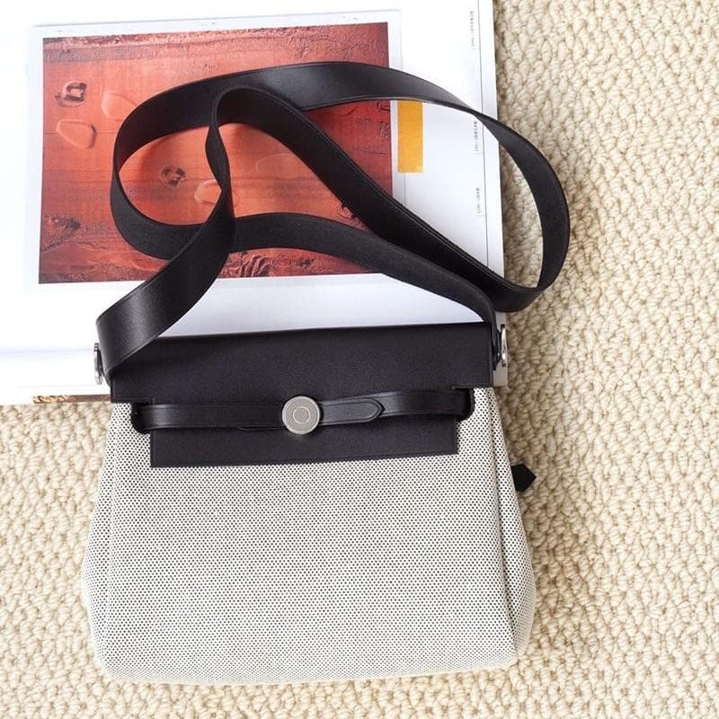 Mini Geantă Herbag 20 de Lux, Lucrată Manual, din Piele de Vacă, Strat Superior, Piele de Vacă, Geantă Tote cu Un Mâner pentru Femei negru