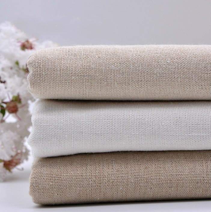 1M țesătură din bumbac de bază de in. Artizanat natural, cusut DIY, perdea de cusut Material pentru cârpă de masă Zakka