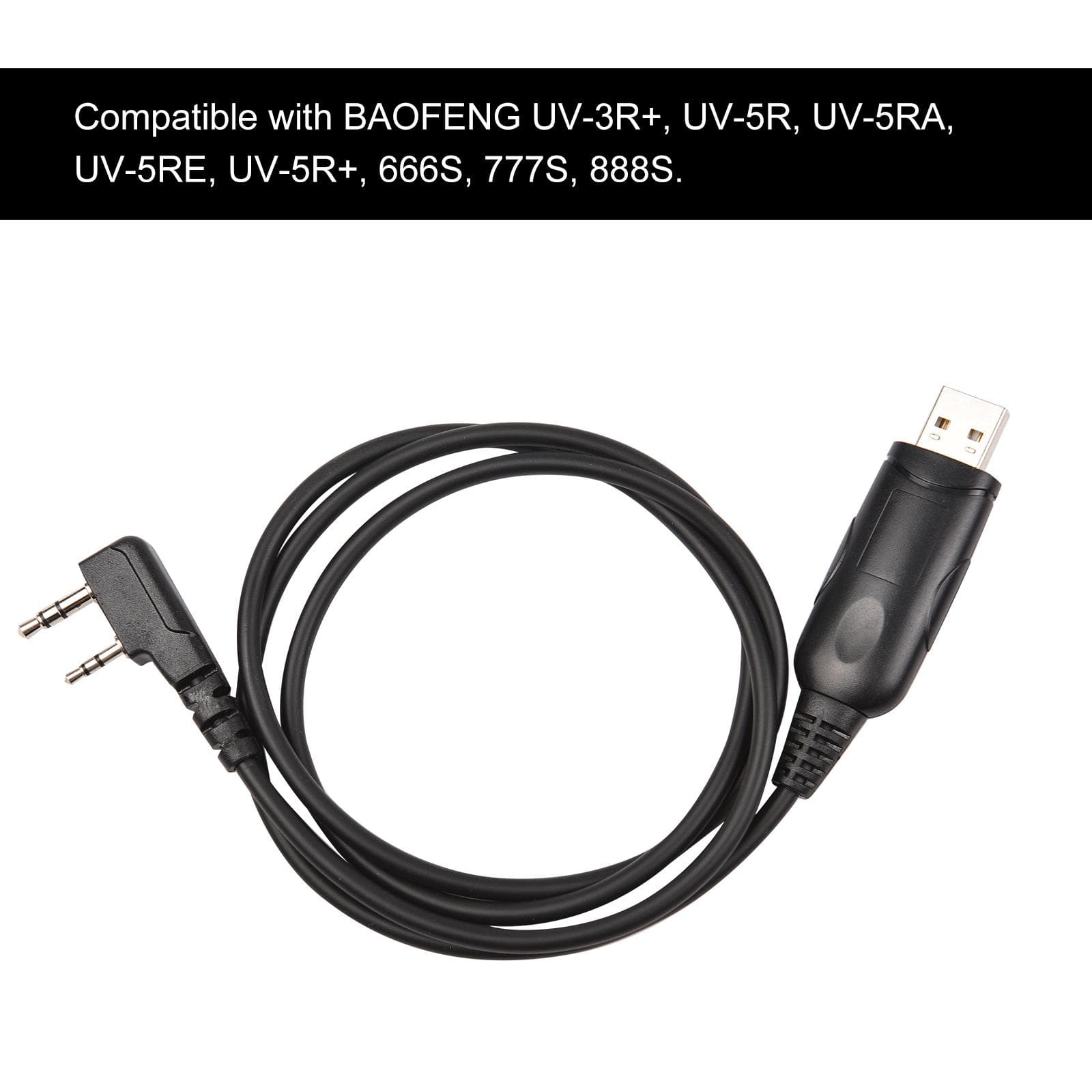 Cablu de programare USB compatibil cu cablul de programare Walkie Talkie BAOFENG UV-5R pt negru