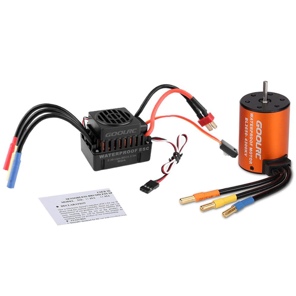 GoolRC Upgrade Impermeabil 3650 4300KV Motor fără perii cu 60A ESC Set Combo pentru 1/10 RC Mașină Camion