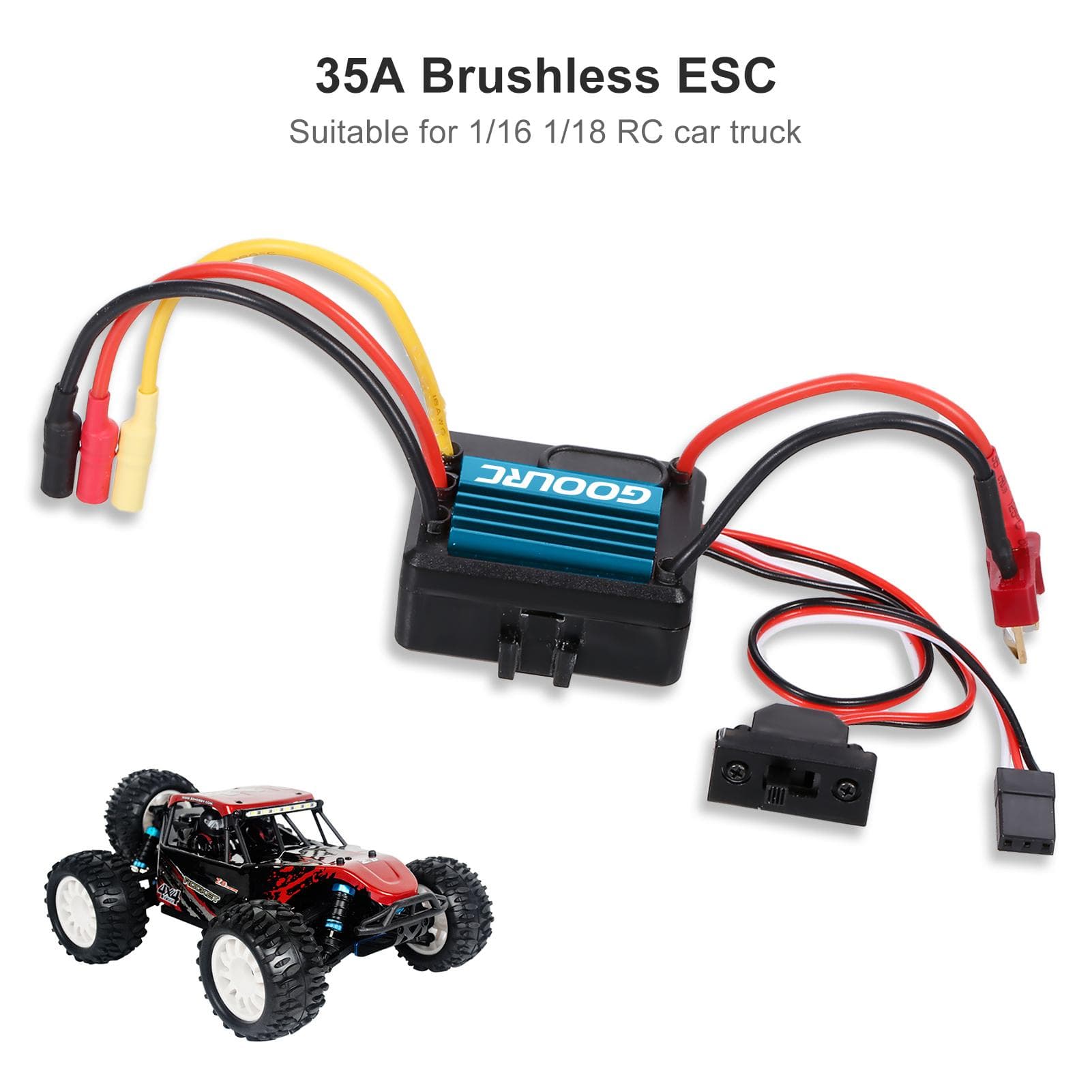 Controler electric de viteză GOOLRC 35A ESC fără perii pentru camionul mașinii RC 1/16 1/18