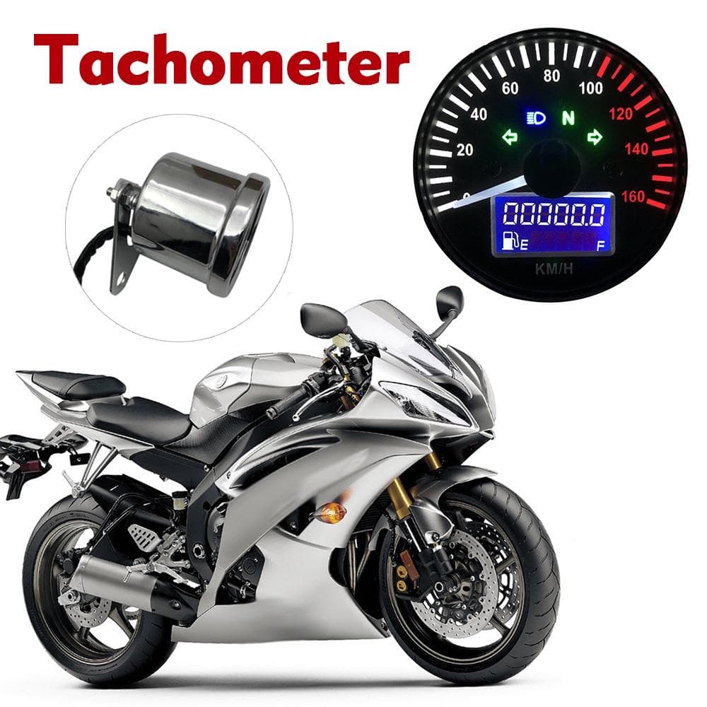 Vitezometru universal de 12 V pentru motocicletă LED Tahometru digital Indicator instrument de cristal lichid negru